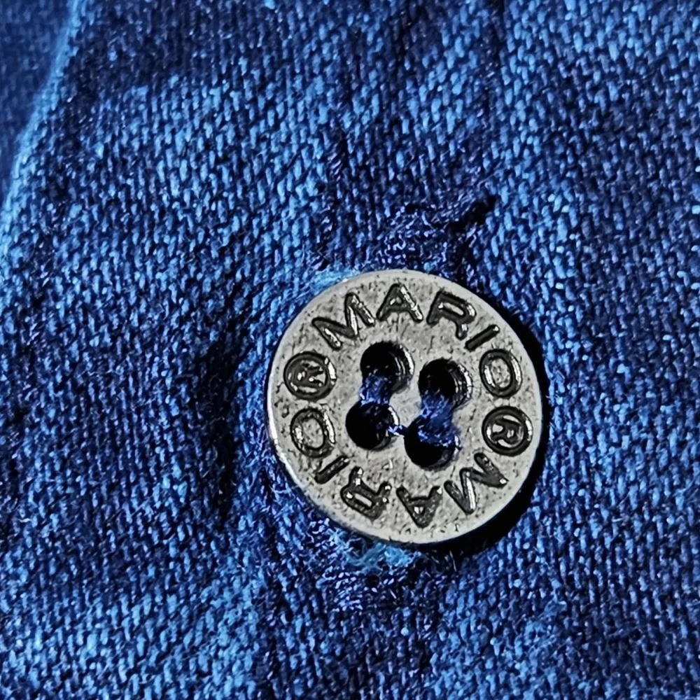 Vintage MARIO Denim Flannel L Shirt Button Up Ralph Lauren Carhartt Wrangler 90s - Picture 5 of 13